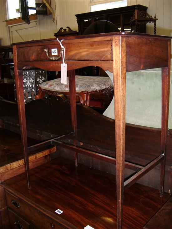 Mahogany side table fitted frieze drawer